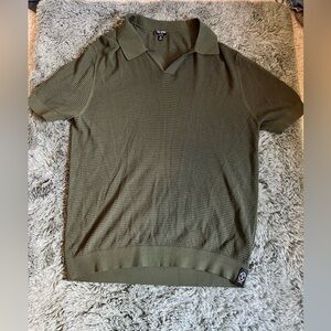 Todd Snyder Open Weave Polo Shirt XL Green